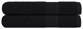 vidaXL Toalhas de sauna 2 pcs 80x200 cm 360 gsm 100% algodão preto