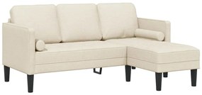 Sofá L-shaped de 3 lugares em Linho 160 cm