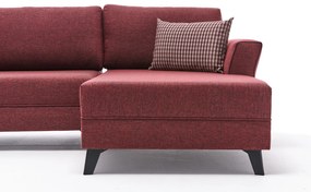 Sofá-Cama de Canto Eris – Vermelho Claret – 300x78x202 cm
