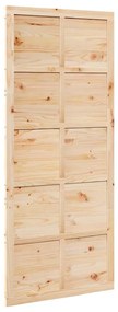 Porta de celeiro Castanho 90 x 210 cm Madeira de pinho maciça