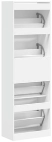Sapateira com 4 gavetas articuladas 60x34x187,5 cm branco