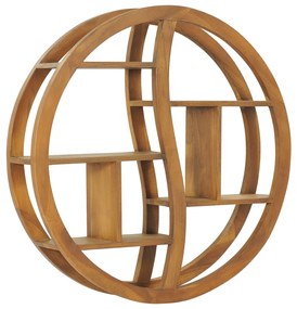 vidaXL Prateleira de parede Yin Yang 80x17,5x80 cm teca maciça