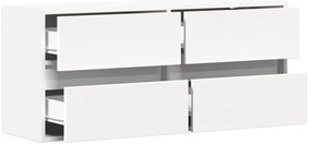 Móvel de parede para TV com luzes LED 100x31x45 cm branco