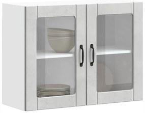 Armário de parede de cozinha porta vidro Lucca cinza cimento