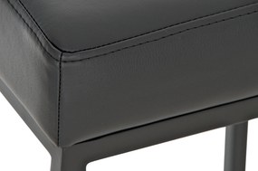 Banco de bar Montreal em couro sintético e com estrutura preta 37 x 83 x 37 cm Preto