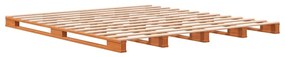 Cama de paletes 180x200 cm madeira pinho maciça castanho cera