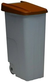 Caixote do Lixo com Rodas Denox Cinzento Castanho Plástico 110 L