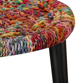 Conjunto mesas de centro 2 pcs detalhes chindi multicor