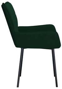 Cadeiras de jantar 2 pcs veludo verde-escuro