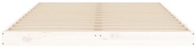 Estrutura cama de casal pequena 120x190 cm pinho maciço branco