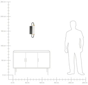 Candeeiro de parede LED em metal preto e dourado 43 cm HENRY Beliani