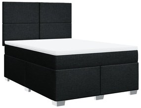 Cama com molas/colchão 160x200 cm tecido preto