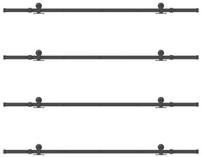 Kit de ferragens para porta deslizante 427 cm aço preto