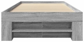 Estrutura cama 90x200 cm derivados de madeira cinzento sonoma