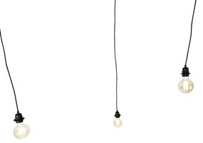 Candeeiro suspenso industrial preto 3 luzes - Cava Moderno