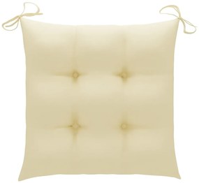 Cadeiras de jardim 8 pcs c/ almofadões madeira de teca maciça