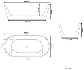 Banheira autónoma em acrílico branco 160 x 80 cm HAVANA Beliani