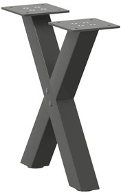 Pés para mesa de centro em formato de X, 2 peças, antracite, 30x(30-31