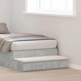 Gavetas de Cama vidaXL Cinza Concreto 75x36,5x16,5 cm em Madeira de Engenharia