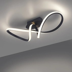 Luminária de teto preto 61 cm 3 níveis regulável incl. LED - Viola Due Design