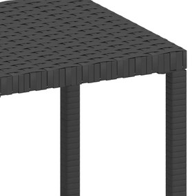 Espreguiçadeiras com mesa 2 pcs vime PE preto