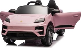 Carro elétrico para Crianças 2 a 6 anos 12V 4x4 Porsche Macan, Rodas de espuma EVA, Controle remoto Rosa