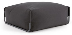 Kave Home - Pufe-sofá modular 100% para exterior Square cinza-escuro e alumínio preto 101 x 101 cm