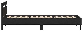 Estrutura de Cama em Preto Carvalho da - 90 x 200 cm, feita de madeira