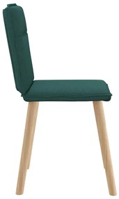 Cadeiras de jantar 6 pcs tecido verde-escuro