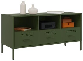 Móvel de TV 100,5x39x50,5 aço verde-azeitona