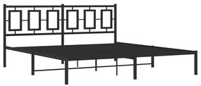 Estrutura de cama com cabeceira 183x213 cm metal preto