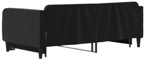Sofá-cama com gavetão 90x190 cm veludo preto