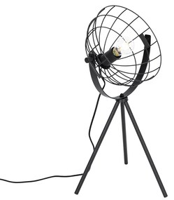 Candeeiro de mesa industrial tripé preto ajustável - Hanze