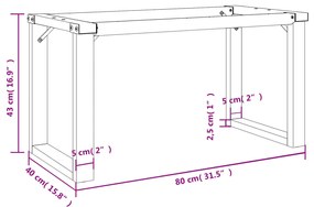 Pernas para mesa de centro estrutura em O ferro fundido