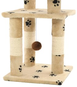 Árvore para gatos c/ postes arranhadores sisal 65 cm bege