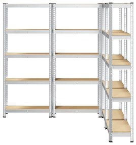 Prateleiras de armazenamento de 5 camadas 4 pcs aço prateado
