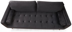 Sofá de 3 Lugares Rome – Preto Carvalho – 215x90x70 cm