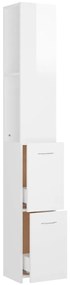 Armário WC 25x26,5x170 cm derivados de madeira branco brilhante