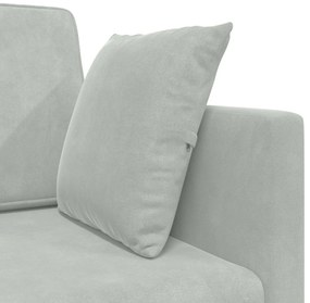 Sofá Cama de Chão 2-em-1 Cinza Claro 213x144x60 cm Veludo