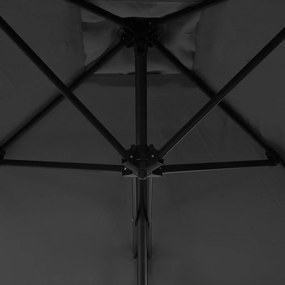 Guarda-sol de exterior com poste de aço 300 cm antracite
