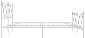 Estrutura de cama com cabeceira e pés 180x200 cm metal branco