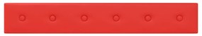 Painel parede 12 pcs 90x15 cm couro artificial 1,62 m² vermelho
