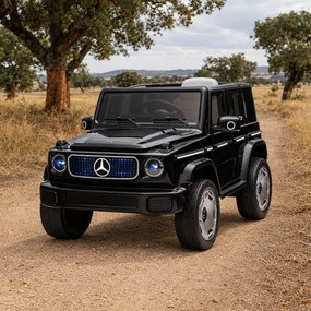 Carro elétrico para crianças Mercedes-Benz EQG 12V, partes da carroçaria iluminadas com LED, controlo remoto de 2,4 GHz, entrada USB/AUX, bateria de l
