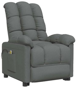 Poltrona de massagens elétrica tecido cinza-escuro