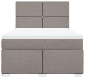 Cama com molas/colchão 140x200 cm tecido castanho-acinzentado