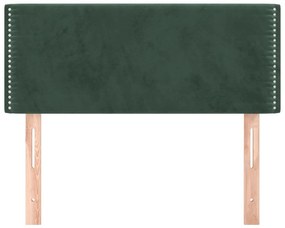 Cabeceira de cama veludo 90x5x78/88 cm verde-escuro