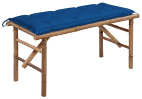 vidaXL Banco de jardim dobrável com almofadão 118 cm bambu