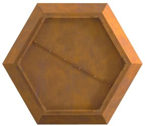 Fogueira Hexagonal vidaXL 75x75x28 cm em Aço Envelhecido