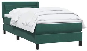 Cama com molas/colchão verde-escuro 80x210 cm veludo