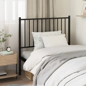 vidaXL Cabeceira de cama 90 cm metal preto